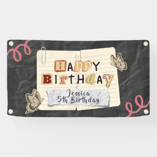 バースデーパーソナライズされたタウェルカムバナー 横断幕 (横)