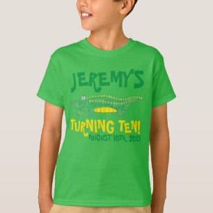 バースデーパーソナライズされたパーティーのオフィードワニ Tシャツ