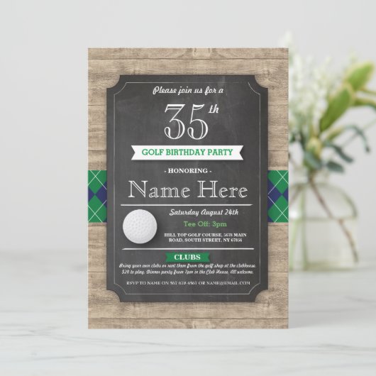 バースデーパーティゴルフボールアニーエイジゴルフ招待状 招待状 (スタンド正面)