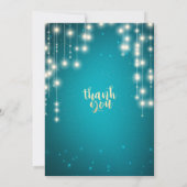 バースデーパーティシックターコイズスパークルストリングライト 招待状 (裏面)