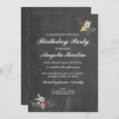 バースデーパーティシャルボードフローラ花招待状40 招待状 (正面/裏面)