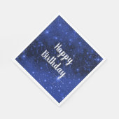 バースデーパーティスター銀河系オンブルー スタンダードランチョンナプキン (角)