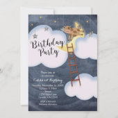 バースデーパーティストーリーブック子供部屋ライムカウアンドムーン 招待状 (正面)