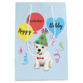 バースデーパーティバルーンウェスティメディア抱き枕 ミディアムペーパーバッグ (正面)