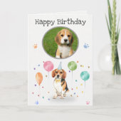 バースデーパーティビーグルは犬の動物カードを解放 カード (正面)