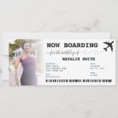 バースデーパーティフォトバケーションボーディングパス 招待状 (正面)