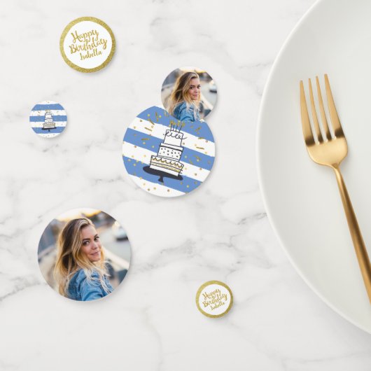 バースデーパーティフォトブラック金ゴールドグリッターフェスティバル コンフェッティ (グループ)