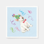 バースデーパーティブルテリア スタンダードカクテルナプキン (正面)