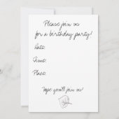 バースデーパーティブルーバードツリー自然アート 招待状 (裏面)