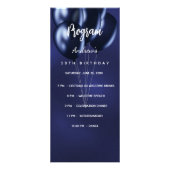 バースデーパーティプログラムメニューnavy blue ラックカード (正面)