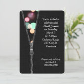 バースデーパーティライト付きジッパー招待状 招待状 (スタンド正面)