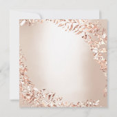 バースデーパーティリーフリースアイボリーピンクローズ金ゴールド 招待状 (裏面)