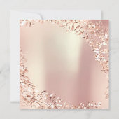 バースデーパーティリーフリースグリッターピンクローズ金ゴールド 招待状 (裏面)
