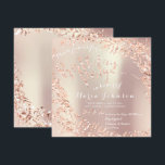 バースデーパーティリーフリースグリッターピンクローズ金ゴールド 招待状<br><div class="desc">魔法ガーデンラグジュアリールックデザインは、柔らかい白でオリーブの木の葉のスクリプトで構成されたエレガントフレームが外観を完了する。このペー救済ジの「このデザイ連絡ナーを保存す頼る」リンクを使用して、日付の表現またはカスタマイズを行う必要がある</div>