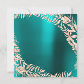 バースデーパーティリーフレスワラスグリッターバラ金ゴールドティール(緑がかった色) 招待状 (裏面)