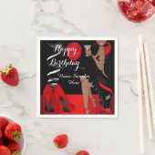 バースデーパーティレッドブラックシューズハイヒールエスニック スタンダードカクテルナプキン (インサイチュ)