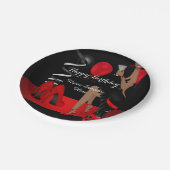 バースデーパーティレッドブラックシューズハイヒールエスニック ペーパープレート (アングル)