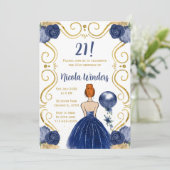 バースデーパーティレッドヘアプリンセスイン海軍 招待状 (スタンド正面)