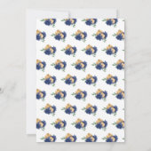 バースデーパーティレッドヘアプリンセスイン海軍 招待状 (裏面)