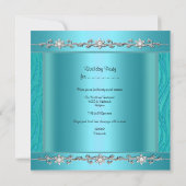 バースデーパーティワイルドティール（緑がかった色）ゼブラダイヤモンド 招待状 (裏面)