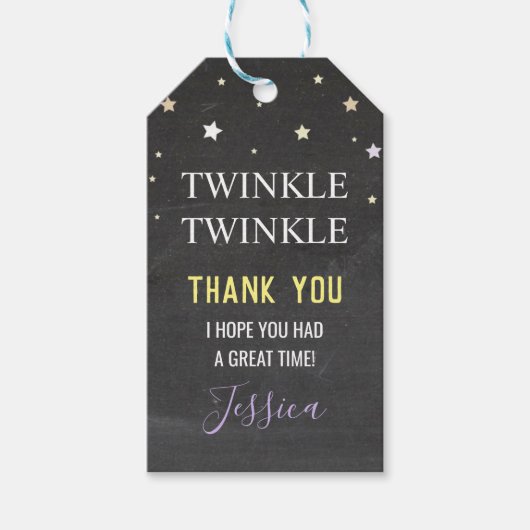 バースデーパーティーありがとうラベルトゥインクルトゥインクルトゥインクル ギフトタグ (正面)
