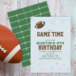 バースデーパーティーかわいいゲームタイムシンプルサッカー 招待状