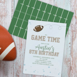 バースデーパーティーかわいいゲームタイムシンプルサッカー 招待状