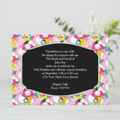 バースデーパーティーかわいいズアイスクリームUberかわいい 招待状 (スタンド正面)