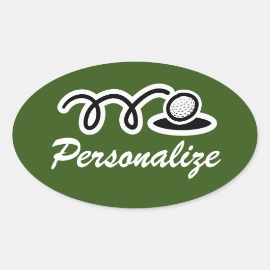 バースデーパーティーなどのゴルフスポーツシール 楕円形シール (正面)