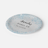 バースデーパーティーのシルバーブルーグリッター名 ペーパープレート (アングル)