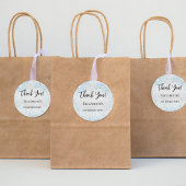 バースデーパーティーのシルバーブルーグリッター感謝していユー ラウンドシール