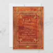 バースデーパーティーの女性、金ゴールドギャツビースタイル 招待状 (正面)