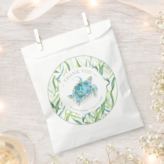 バースデーパーティーの好意バッグウミガメ フェイバーバッグ (クリップ留めされた状態)