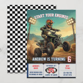 バースデーパーティーの招待状 ATV  招待状 (正面/裏面)