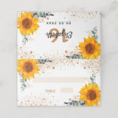 バースデーパーティーひまわりユーカリ金ゴールドグリッター プレイスカード (外部開封)