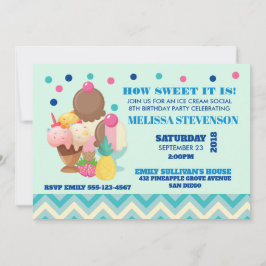 バースデーパーティーアイスクリームソーシャル 招待状