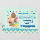 バースデーパーティーアイスクリームソーシャル 招待状 (正面/裏面)