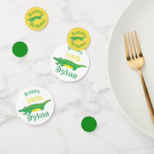 バースデーパーティーイエローグリーンアリゲーターワニ コンフェッティ