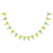 バースデーパーティーイエローグリーンアリゲーターワニ バンティングフラッグ (全)