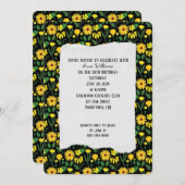 バースデーパーティーイエローデイジー招待状 招待状 (正面/裏面)