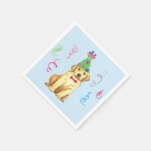 バースデーパーティーイエロー・ラブラドール・レトリーバー スタンダードカクテルナプキン (角)