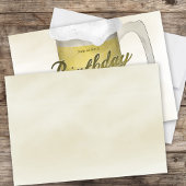 バースデーパーティーウォーターカラーゴールデンビ霜の降りたールグラス 招待状