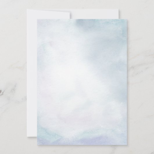 バースデーパーティーウォーターカラーティール（緑がかった色）&金ゴールドアゲートゲード 招待状 (裏面)