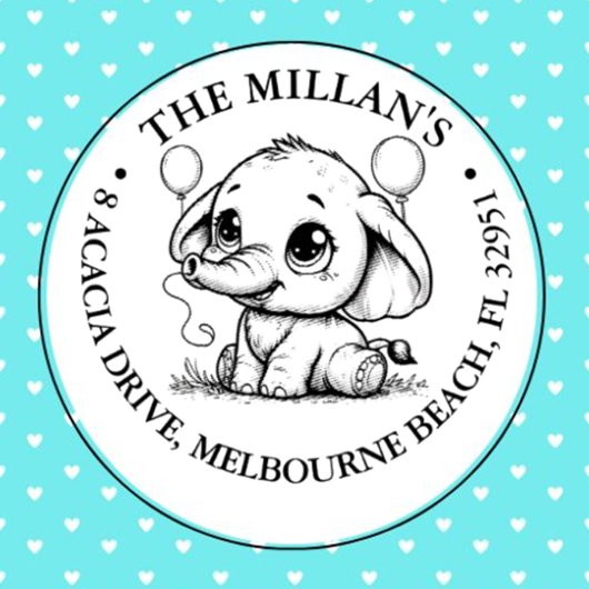 バースデーパーティーエレファントテーマ セルフインキングスタンプ