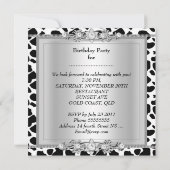 バースデーパーティーカウズプリントダイヤモンドイメージ 招待状 (裏面)