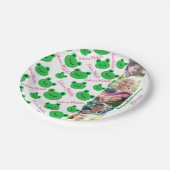 バースデーパーティーカエルテーマ写真/文字 ペーパープレート (アングル)