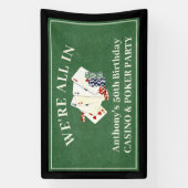 バースデーパーティーカジノトランプのポーカーベガスパーソナライズされた 横断幕 (縦)