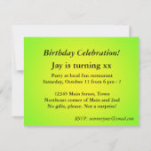 バースデーパーティーカスタム招待状 招待状 (裏面)