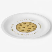 バースデーパーティーキュートチョコレートチップクッキーシンプル ペーパープレート (アングル)