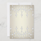 バースデーパーティークリスタルかわいらしシルバーセピアダイヤモンド 招待状 (裏面)